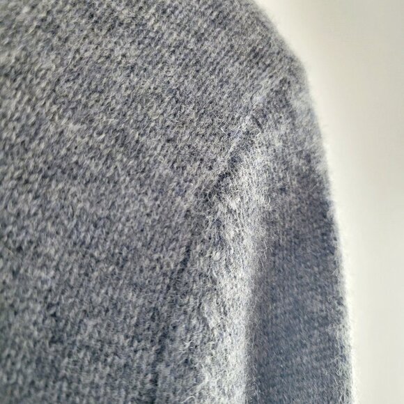 Cashmere Project Gray Cardigan Cashmere with Rabbit Fur Trim Women's Size Small - Picture 4 of 12